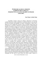 Între Decalogul creștin  și drepturile omului. Perspectiva lui Jean-Marie Lustiger (1926-2007)